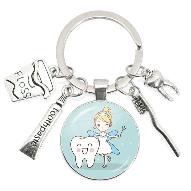 Wholesale Alloy Tooth Shape Keychain